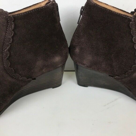 Jack Rodgers Brown Scalloped Wedge Booties 5.5 - Picture 4 of 8